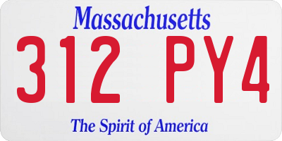 MA license plate 312PY4
