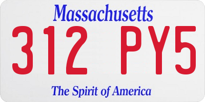 MA license plate 312PY5