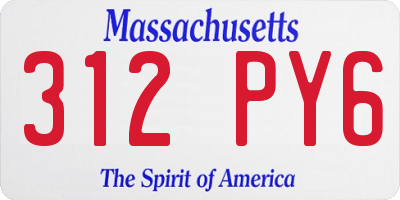 MA license plate 312PY6
