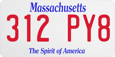 MA license plate 312PY8