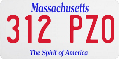 MA license plate 312PZ0