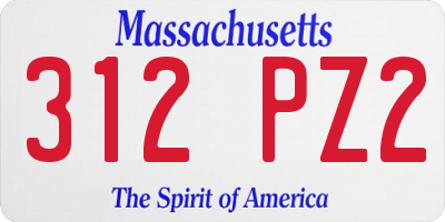 MA license plate 312PZ2