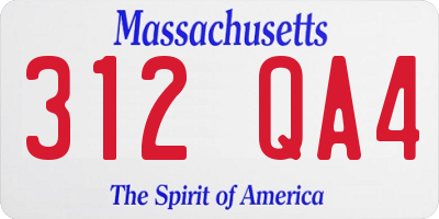 MA license plate 312QA4