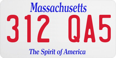 MA license plate 312QA5