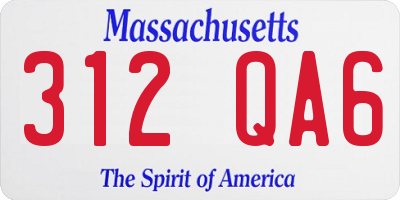 MA license plate 312QA6