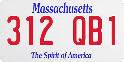 MA license plate 312QB1