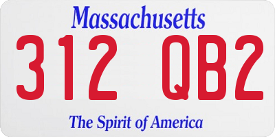 MA license plate 312QB2