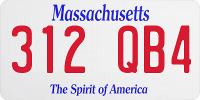 MA license plate 312QB4