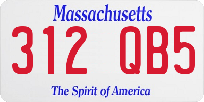 MA license plate 312QB5