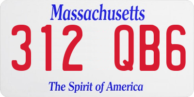 MA license plate 312QB6