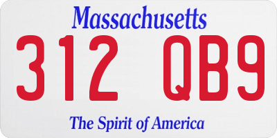 MA license plate 312QB9