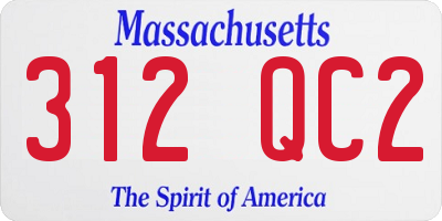 MA license plate 312QC2