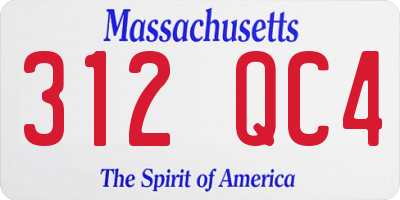 MA license plate 312QC4