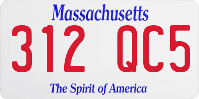 MA license plate 312QC5