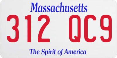 MA license plate 312QC9
