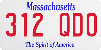 MA license plate 312QD0