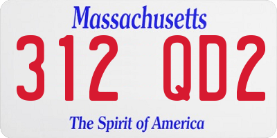 MA license plate 312QD2