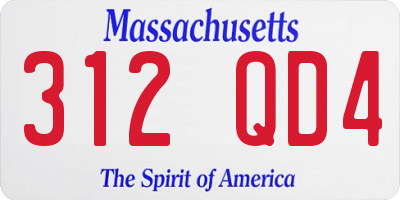MA license plate 312QD4