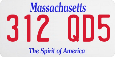 MA license plate 312QD5