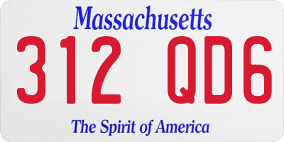 MA license plate 312QD6