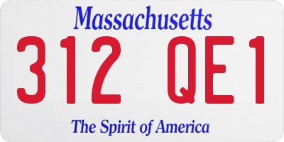 MA license plate 312QE1