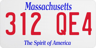 MA license plate 312QE4