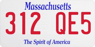 MA license plate 312QE5