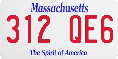 MA license plate 312QE6