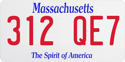 MA license plate 312QE7