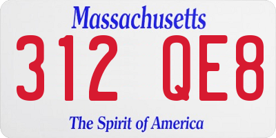 MA license plate 312QE8