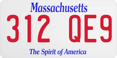 MA license plate 312QE9