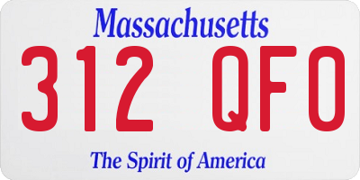 MA license plate 312QF0