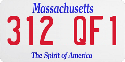 MA license plate 312QF1