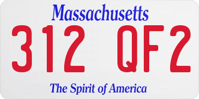 MA license plate 312QF2