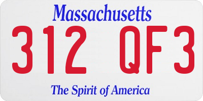 MA license plate 312QF3