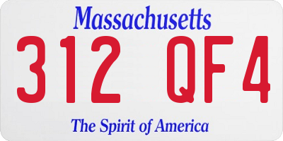 MA license plate 312QF4