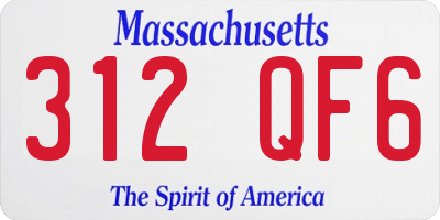 MA license plate 312QF6