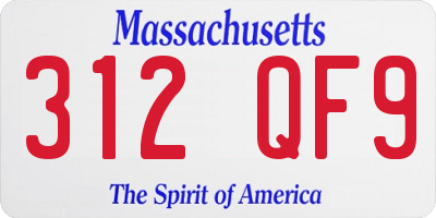 MA license plate 312QF9