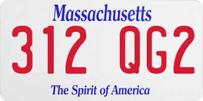 MA license plate 312QG2