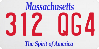 MA license plate 312QG4