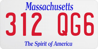 MA license plate 312QG6