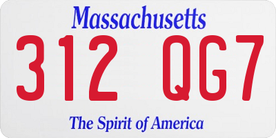 MA license plate 312QG7