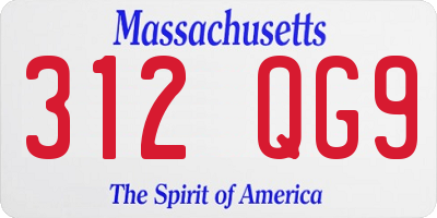 MA license plate 312QG9