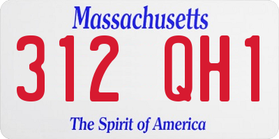 MA license plate 312QH1
