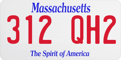 MA license plate 312QH2