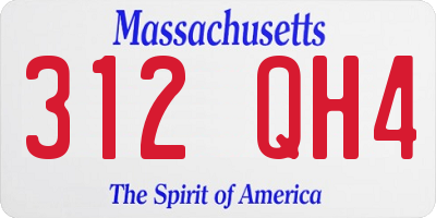 MA license plate 312QH4