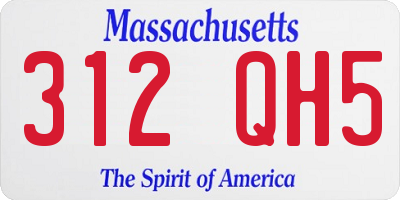 MA license plate 312QH5