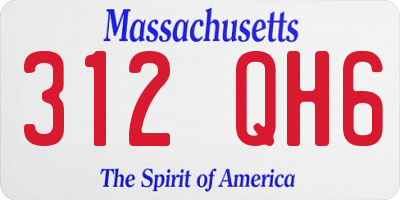 MA license plate 312QH6