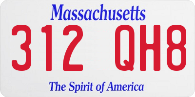 MA license plate 312QH8