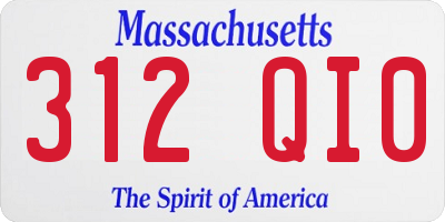MA license plate 312QI0